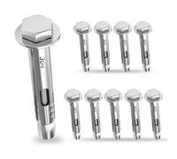 Lot de 10 boulons d'expansion hexagonaux en acier inoxydable 304 M6 x 60 mm pour fixations murales, béton, brique