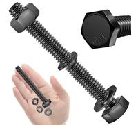 Lot de 10 boulons et écrous à tête hexagonale en acier inoxydable avec rondelles plates et de verrouillage, acier inoxydable 304 18-8, entièrement fileté, boulon 1/4, oxyde noir Mywish