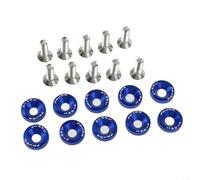 Lot de 10 boulons et rondelles en aluminium anodisé pour une utilisation automobile sous le capot (bleu)