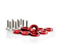 Lot de 10 boulons et rondelles en aluminium anodisé pour une utilisation automobile sous le capot (rouge)