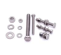 Lot de 10 boulons hexagonaux en acier inoxydable avec écrous, rondelles plates, rondelles de verrouillage, 304 SS 18-8, tête hexagonale, entièrement fileté à la machine, finition brillante.