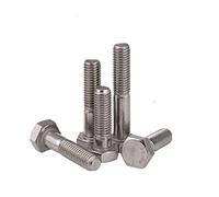 Lot de 10 boulons hexagonaux filetés M10 en acier inoxydable 304 à filetage grossier - M10 x 35 mm