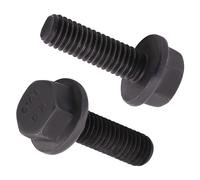 Lot de 10 boulons hexagonaux M10-1,5 x 30 mm avec finition oxyde noir, alliage d'acier de qualité 10.9, tête de rondelle à bride large, DIN6921/GB5789