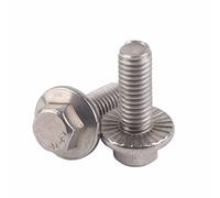Lot de 10 Boulons M6 en Acier Inoxydable, M6 St M6 35 Mm à Haute Résistance à épaulement A2 70 Vis à Tête Hexagonale à Tête Ronde Boulons de Fixation à Tête Hexagonale avec Bride(M6*16)