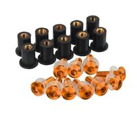 Lot de 10 Boulons Pare-Brise 5 Mm pour Suzuki GSXR GSX-R 600 750 1000 K1 K2 K3 K4 K5 K6 K7 K8 K9 K11(Orange)