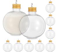 Lot de 10 bouteilles de boules de Noël réutilisables - En verre transparent - Bouteilles vides pour boissons - Boules de Noël rechargeables - En forme de poire - Ménage - Boîte cadeau pour animal de