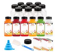 Lot de 10 bouteilles en plastique vides de 250 ml, bouteilles en plastique pour jus et smoothie, récipients réutilisables transparents pour mini-réfrigérateur, petite eau, lait