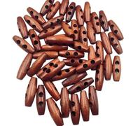 Lot de 10 boutons à bascule en bois, for couture, tricot et crochet, for vêtements d'extérieur, manteaux, tricots, longueur 30 mm