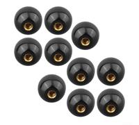 Lot de 10 boutons à boule filetés M5 en bakélite en laiton pour poignée de tour, machine-outil, 16 mm, noir