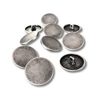 Lot de 10 boutons à œillets plats en métal argenté mat 10 mm, 15 mm, 18 mm, 20 mm, 22 mm ou 25 mm (18 mm)