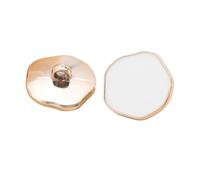 Lot de 10 boutons à tige de forme spéciale en plastique irréguliers pour femme, manteaux, vêtements et accessoires (blanc, 25 mm)