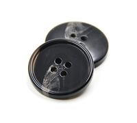 Lot de 10 boutons classiques élégants en résine à 4 trous pour costumes, Noir 1#., 20 mm