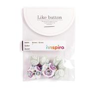 Lot de 10 boutons coton Camellia 18 mm/13 mm. 5 u./mesure