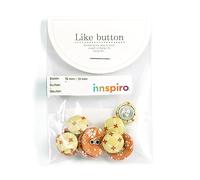 Lot de 10 boutons coton thank you 18 mm/13 mm. 5 u./mesure