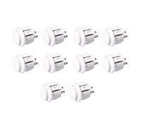 Lot de 10 boutons d'arcade réactifs de 24 mm, blancs