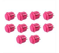 Lot de 10 boutons d'arcade réactifs de 24 mm, rose