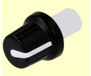 Lot de 10 boutons d'axe : 6 mm Pointeur noir en forme de D Blanc Hauteur : 14,4