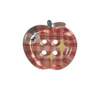 Lot de 10 boutons de couture en acrylique à 4 trous - 20 mm - Grille rouge