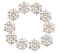 Lot de 10 boutons de fleurs en cristal - 28 mm - Beige
