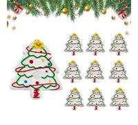 Lot de 10 boutons de Noël, aiguilles décoratives en forme d'arbre - Décorations de Noël en acrylique 2 dimensions - Pour décoration de Noël adultes automne femmes hommes chaussettes de Noël