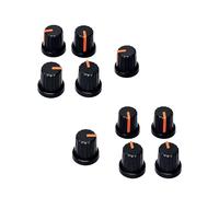 Lot de 10 boutons de potentiomètre de rechange en plastique pour guitare - Boutons rotatifs - 6 mm - Trou d'arbre moleté - Amplificateur - Trou d'arbre - Amplificateur - Accessoires pour instruments