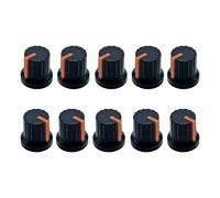 Lot de 10 boutons de potentiomètre de rechange en plastique pour guitares - Contrôle du volume rotatif - 6 mm - Trou d'arbre moleté - Boutons d'amplificateur - Accessoires pour instruments
