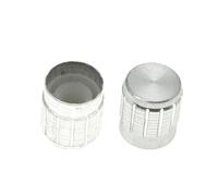 Lot de 10 boutons de potentiomètre rotatifs en alliage d'aluminium, 15 x 17 mm, bouton de contrôle du volume, noir, argenté, doré(Silver)
