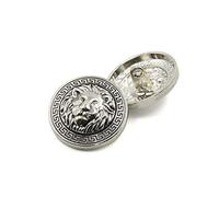 Lot de 10 boutons de vêtements - Mode Tête de Lion à coudre Bouton rond en forme de métal Ensemble de boutons pour homme femme Blazer, Manteau, uniforme, Chemise, Conséquence de la Veste 25mm Argenté