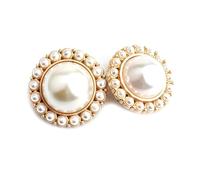 Lot de 10 boutons décoratifs pour vêtements, matériel de couture DIY, 15 mm, 20 mm, 25 mm,Perle d'or,20 mm