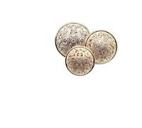 Lot de 10 boutons dorés sculptés rétro européens pour veste, chemisier, accessoires de couture vintage (doré, 20 mm)