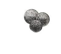 Lot de 10 boutons dorés sculptés rétro européens pour veste, chemisier, accessoires de couture vintage (noir, 20 mm-10 pièces)
