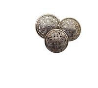 Lot de 10 boutons dorés sculptés rétro européens pour veste, chemisier, accessoires de couture vintage (vert, 20 mm)