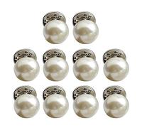 Lot de 10 boutons élégants en perles synthétiques pour femme - Fermeture sans couture - Épingles invisibles pour éviter l'exposition aux accidents - Fournitures de fabrication de bijoux