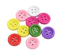 Lot de 10 boutons en bois avec 4 trous pour décoration de tissu, scrapbooking, tricot, crochet et projets de bricolage (20 mm)