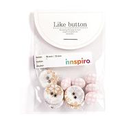 Lot de 10 boutons en coton flocon de neige 18 mm/13 mm. 5 u./mesure