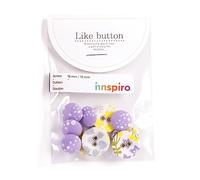 Lot de 10 boutons en coton Wildflower 18 mm/13 mm. 5 u./mesure