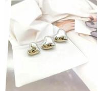 Lot de 10 boutons en forme de cœur en métal de qualité, 15/18/20 mm, pour couture, pulls, chemises, accessoires faits à la main, argent, 15 mm