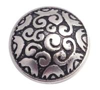 Lot de 10 boutons en métal argenté antique, rond, 19 mm - Avec motif celtique - Taille du trou : 2,3 mm - Épaisseur : 9,7 mm - Bouton de bouton de bouton de manette pour coudre les boutons de manteau.