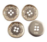 Lot de 10 boutons en métal doré en forme de laurier pour manteaux et travaux manuels, Couleur 1 à 10 pièces, 21,5mm