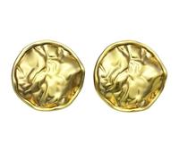 Lot de 10 boutons en métal texturé irrégulier plissé doré antique pour manteau en laine, Couleur 2-10 pièces, 17,5mm
