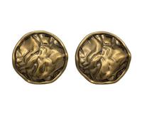 Lot de 10 boutons en métal texturé irrégulier plissé doré antique pour manteau en laine, Couleur 3-10 pièces, 17,5mm