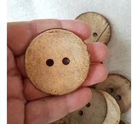 Lot de 10 boutons en noix de coco, 30 mm, 2 trous, boutons de couture, boutons en coco, design respectueux de l'environnement