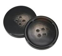 Lot de 10 boutons en résine noire à quatre trous pour manteaux et costumes, Couleur 14-10 pièces, 25mm