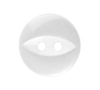 Lot de 10 boutons œil de poisson blancs de 11 mm - Idéal pour les gilets de bébé, les tricots et les petites réparations - Blanc Giddy Square
