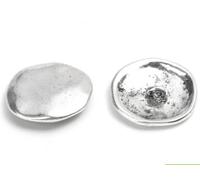 Lot de 10 boutons métalliques élégants 22 mm ronds argent vieilli avec œillet 2,2 mm - Motif floral Boutons à œillets pour coudre, bricoler, coudre - Boutons de veste, boutons de manteau DIY