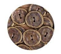 Lot de 10 boutons métalliques irréguliers à 2 trous pour vêtements, manteaux, vestes et accessoires de couture,Bronze,11,5 mm - 10 pièces