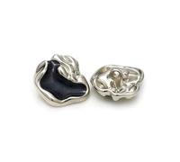 Lot de 10 boutons métalliques irréguliers de 15/18/20/23 mm pour pulls, manteaux et vestes,Argent Noir,23 mm