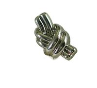 Lot de 10 boutons métalliques torsadés vintage noués for vestes, sacs, loisirs créatifs, accessoires couture irréguliers(Silver)