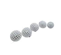 Lot de 10 boutons minimalistes en maille métallique, cousus à la main, avec boucle creuse(NB-2-154-2,15MM)