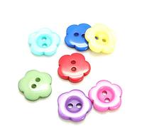 Lot de 10 Boutons Multicolores Forme Fleur 12 mm - 2 Trous 1 mm